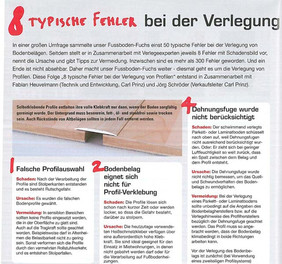 Verlegung von Profilen Fehler 1,2,4 FussbodenTechnik 2012