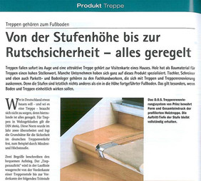 D.O.S. Treppenrenovierungssystem Parkett-Magazin 2012