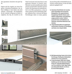 Aluminium-Sockelleiste, Treppenkantenprofile, Profi-Design-Profilsystem, Aluminium-Sockelleisten Artikel BTH-Heimtex